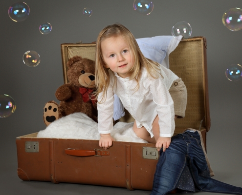 Mädchen mit Teddy Kinderfotoshooting - Kassel