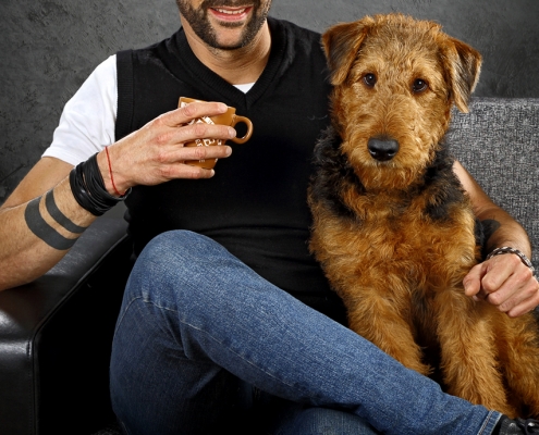 Herrchen mit Hund Fotoshooting Fotograf Kassel